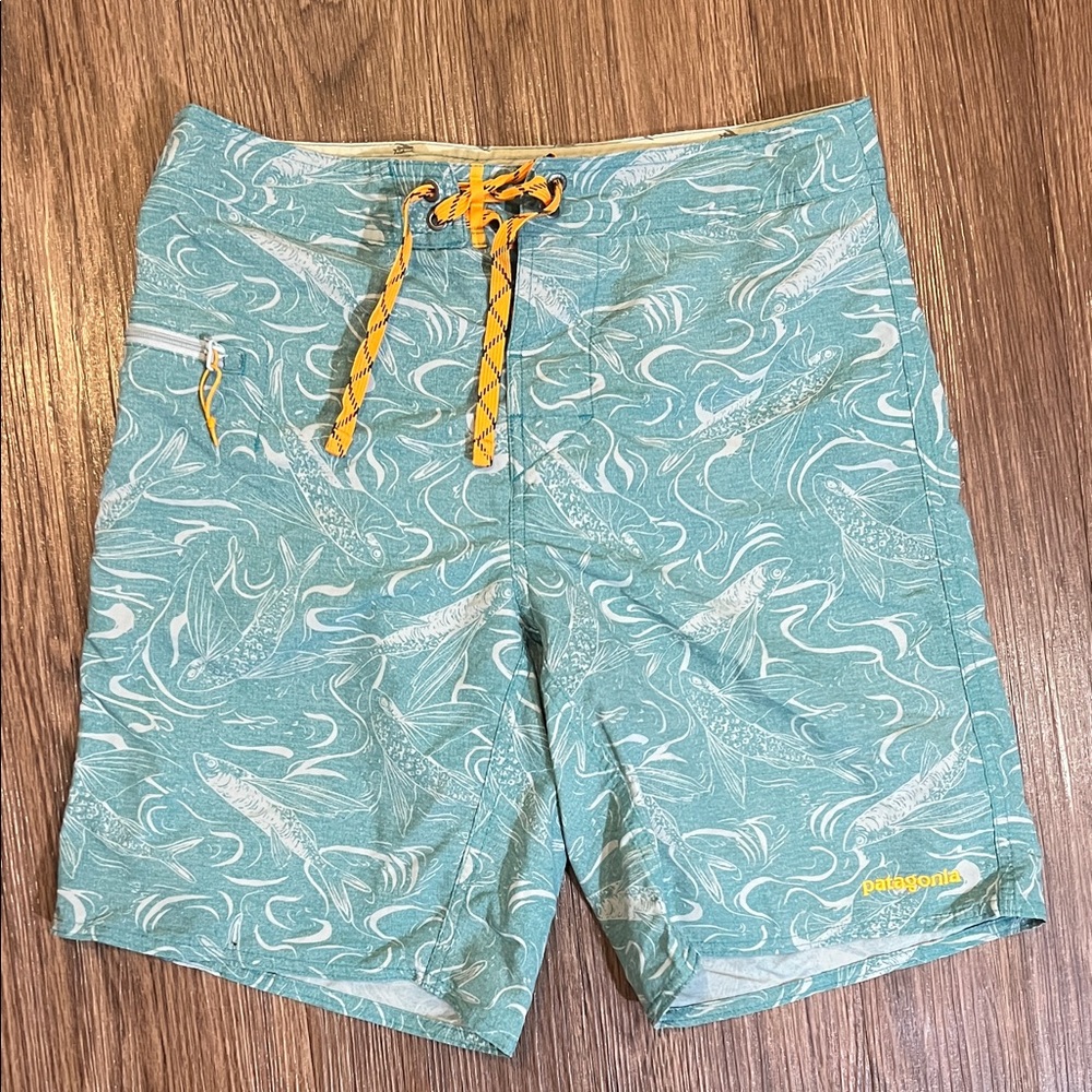 Patagonia Aqua Shorts with Mustard Details